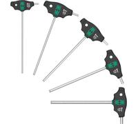 Wera 05136070001 454/5 HF SHK Set 1 Juego de destornilladores con mango en "T" Hex-Plus con función de retención, 5 piezas