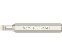 Wera 800/0 Puntas Micro para tornillos ranurados, 0.40 x 2.5 x 30 mm