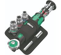 Wera 05004283001 Juego 8009 Zyklop Pocket Set Imperial 2, Juego de carracas, 18 piezas, Negro-verde