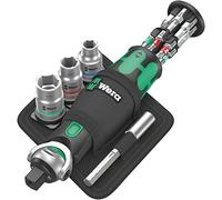 Wera 05004283001 Juego 8009 Zyklop Pocket Set Imperial 2, Juego de carracas, 18 piezas, Negro-verde