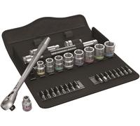 Wera 05004048001 8100 SB 8 Juego de carraca Zyklop Metal, cuadradillo de 3/8" y palanca de inversión de giro, métrico , 29 piezas