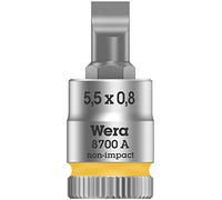 Wera 8700 A FL Zyklo Vaso de Punta con Arrastre de 1/4", Amarillo, 0.8 x 5.5 x 28 mm