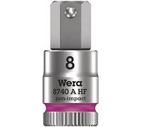 Wera Vaso de punta Zyklop 8740 A HF Hex-Plus 8,0 x 28 mm con función de retención 1/4"
