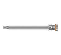 Wera 8740 A HF Zyklop Vaso de Punta Hexagonal con Arrastre de 1/4" con Función de Retención, Naranja Brillante, 5 x 100 mm