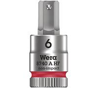 Wera Vaso de punta Zyklop 8740 A HF Hex-Plus 6,0 x 28 mm con función de retención 1/4"