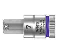 Wera 8740 A HF Zyklop Vaso de Punta Hexagonal con Arrastre de 1/4" con Función de Retención, Violeta, 7 x 28 mm