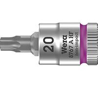 Wera 8767 A HF Zyklop Torx Vaso de Punta con Arrastre de 1/4" con Función Sujeta Tornillos, Fucsia, TX 20 x 28 mm