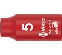 Wera 8790 A VDE Llave de vaso Zyklop, aislada, con arrastre de 1/4", 5 x 41 mm