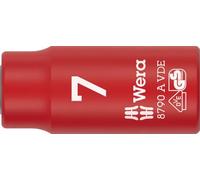 Wera 8790 A VDE Llave de vaso Zyklop, aislada, con arrastre de 1/4", 7 x 41 mm