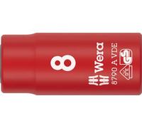 Wera 8790 A VDE Llave de vaso Zyklop, aislada, con arrastre de 1/4", 8 x 41 mm