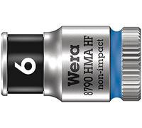 Wera 8790 HMA HF Zyklop Llave de Vaso con Arrastre de 1/4" con Función de Retención, Azul, 6 mm