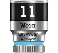 Wera 8790 HMA HF Zyklop Llave de Vaso con Arrastre de 1/4" con Función de Retención, Cian, 11 mm
