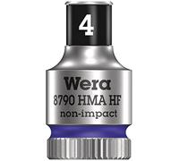 Wera 8790 HMA HF Zyklop Llave de Vaso con Arrastre de 1/4" con Función de Retención, Violeta, 4 mm