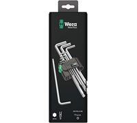 WERA-05073391001-950/9 Hex-Plus 1 - Juego de llaves acodadas métricas, cromado mate