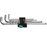 Wera 950/9 Hex-Plus, juego de llaves acodadas métricas, cromado mate, Set de 9 piezas