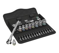 Set de llaves de vaso y puntas para atornillar 1/4" WERA 8100 SA 7 Zyklop Metal 1/4" (28 piezas)