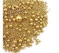 Weraru Chispas comestibles de azúcar con perlas doradas brillantes, tamaño de mezcla de caramelos, decoración comestible para tartas, decoración de cupcakes, decoración de galletas, celebraciones,
