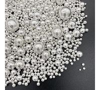 Weraru Chispas de azúcar con perlas de plata comestibles, tamaño de mezcla de caramelos, decoración comestible para tartas, decoración de cupcakes, decoración de galletas, celebraciones, bodas,