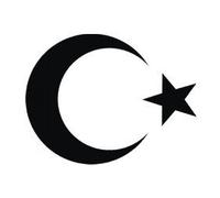 Werbetechnik Sotirios Papoutsis 2 Pegatina para el coche ''Media Luna Turquía'', 2 car sticker ''Crescent Turkey'' (11 x 10 cm, negro)