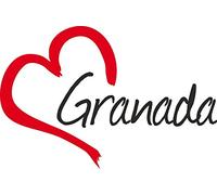 Werbetechnik Sotirios Papoutsis Vinilo Adhesivo para el Coche o la Moto Granada (Ciudad) corazón Sticker ca.9x13cm Pegatina sin Fondo