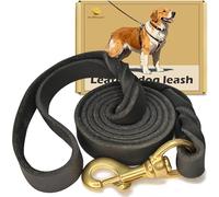 WERCHNPET Correa de cuero para perro de 4 pies, resistente, suave y fuerte para perros grandes, medianos y pequeños, correa de cuero de primera calidad para perros