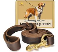 WERCHNPET Correa de cuero para perro de 6 pies, resistente, suave y fuerte para perros grandes, medianos y pequeños, correa de cuero de primera calidad para perros