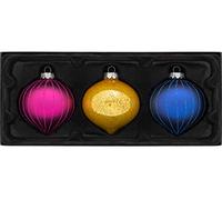 WeRChristmas Bolas de Cebolla de Cristal del árbol de Navidad, Multicolor, 11 cm, 3