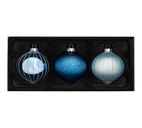 WeRChristmas - Bolas de Cristal (3 Unidades), Color Azul