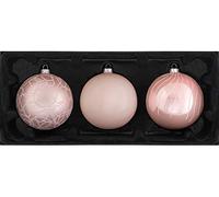 WeRChristmas Bolas de Cristal Tradicionales para árbol de Navidad, Rosa Pastel, 11 cm