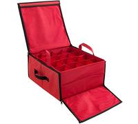 WeRChristmas - Caja de Almacenamiento para decoración navideña, hasta 32 Adornos, Rojo, 40 x 40 x 22 cm