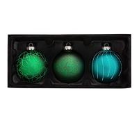 WeRChristmas Esmeralda Bolas de Cristal, Verde, 3-Piece, 3