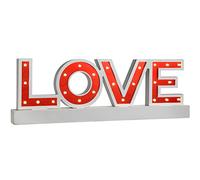 WeRChristmas - Espejo Love Sign con Base, diseño navideño, Madera, 38 cm, Color Blanco