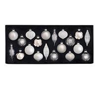 WeRChristmas Moonbeam Bolas de Cristal, Negro/Blanco, 20-Piece