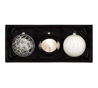 WeRChristmas Moonbeam Bolas de Cristal, Negro/Blanco, 3-Piece