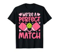 We're A Match Pickleball Couple Paddle Hearts Valentine Camiseta