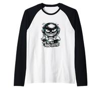 We're All Mad Here Dual Controller Glitch Gamer Smile Camiseta Manga Raglan