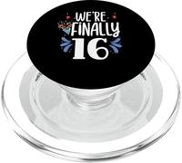 We're Finally 16 Twin Twins Party Celebrate Birthday Dieciséis PopSockets PopGrip para MagSafe