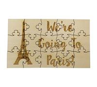 We're Going to Paris - Puzzle de 15 piezas de tilo, revelación de vacaciones sorpresa