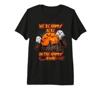 We're Happy Here in The Happy House Halloween Costume Moon Camiseta Premium