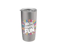We're Having Fun Vibes fiesta sin preocupaciones - Vaso térmico de acero inoxidable de doble pared