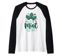 We're Mint To Be Cute Love Pun Pareja Día de San Valentín Camiseta Manga Raglan