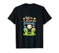 were Star Friends, Lindo Arte de Juego de Palabras con Forma de Luna y ovni alienígena Camiseta