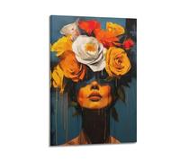 WERETUN Póster decorativo con diseño de rosas mágicas, lienzo para pared e impresión artística moderna para dormitorio familiar, 40 x 60 cm