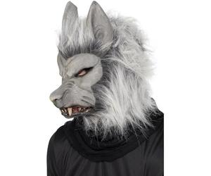 Werewolf Latex Mask, Grey, with Hair & Ears