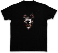 Werewolf T Shirt Wölfe Mond The Werwolf Horror Das Howling Tier Wolves Wolf T-Shirt Short Sleeve Top Graphic tee Printed T-Shirt for Men Black S(X-Large)