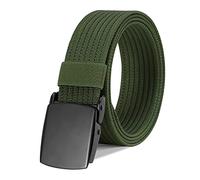 WERFORU Cinturón de lona de nailon para hombre, cinturón táctico militar, correa transpirable de lona con hebilla de aleación, D-ejército verde, 135cm:Für Taillengröße 95-115cm
