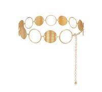WERFORU Cinturón de mujer de moda, cinturón de cadena de metal, cadena de cintura ajustable, cadena de cadera para vestidos, Oro C., Länge 130cm (Passt Taille unter 115cm)