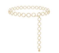 WERFORU Cinturón de mujer de moda, cinturón de cadena de metal, cadena de cintura ajustable, cadena de cadera para vestidos, A-oro, 53W / 59L