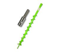 WERHE Barrena de Tierra Ø 50 mm con Adaptador Hex, Acero | largo total 80 cm, largo de trabajo 60 cm, inserción 20 mm, cuchillas reforzadas con carburo, incl. perno y pasador, 1,4 kg