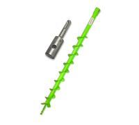 WERHE Barrena de Tierra con Adaptador SDS Plus 60 mm 80 cm para Taladro e | acero de calidad, cuchillas de carburo, para ligeros hasta suelos semiduros, compatible con Ø 40 200 mm